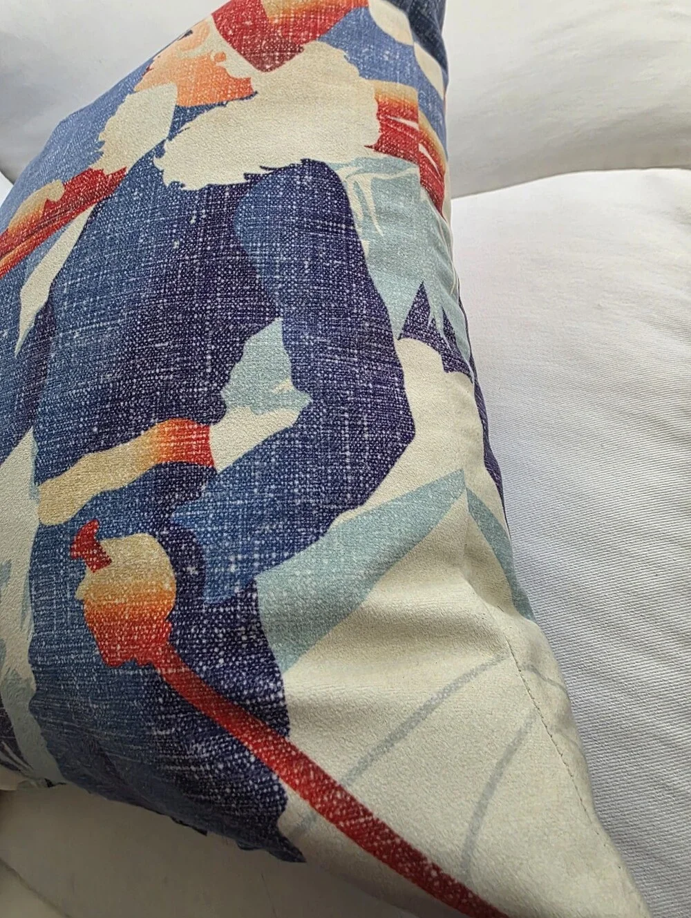 Homacasa Vtg Style Retro Alpine Skiing Graphic Print Accent Pillow Cover 19x19
